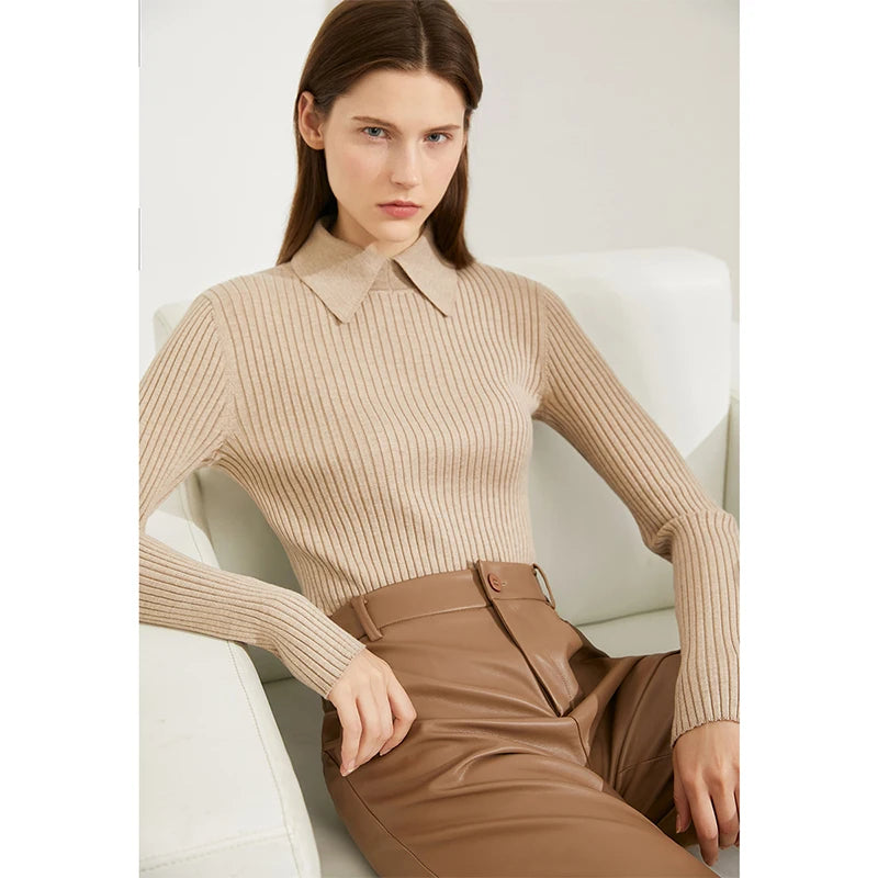 Women's Sweaters Fashion Polo Collar