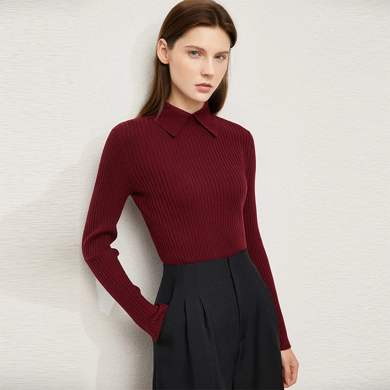 Women's Sweaters Fashion Polo Collar