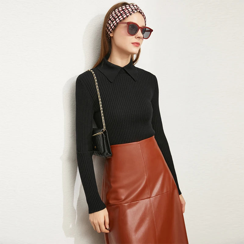 Women's Sweaters Fashion Polo Collar