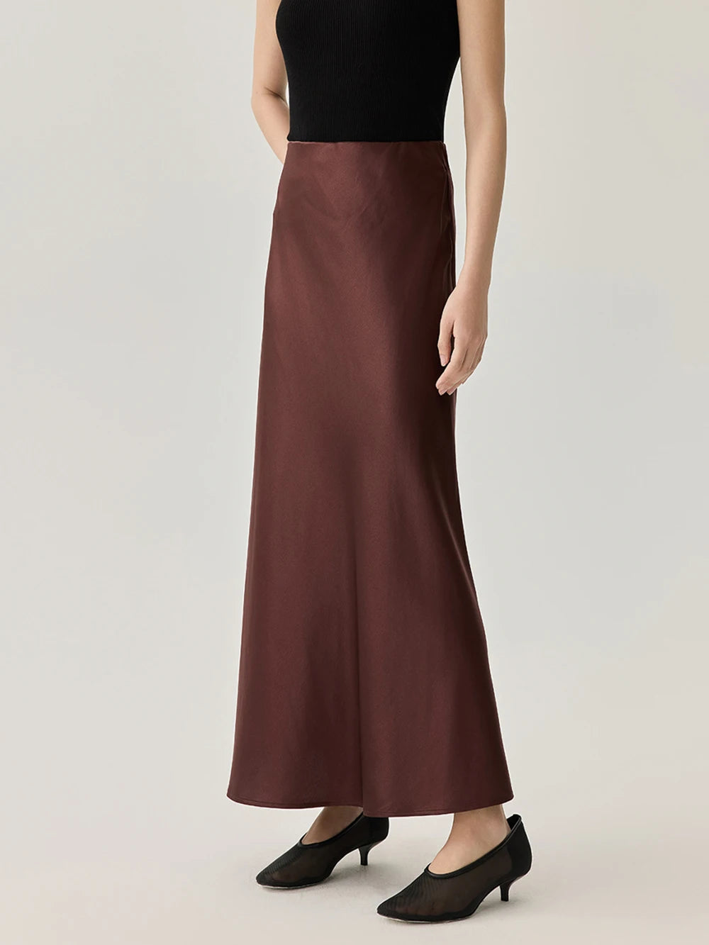Summer Luxury Silk Mid-length Skirt
