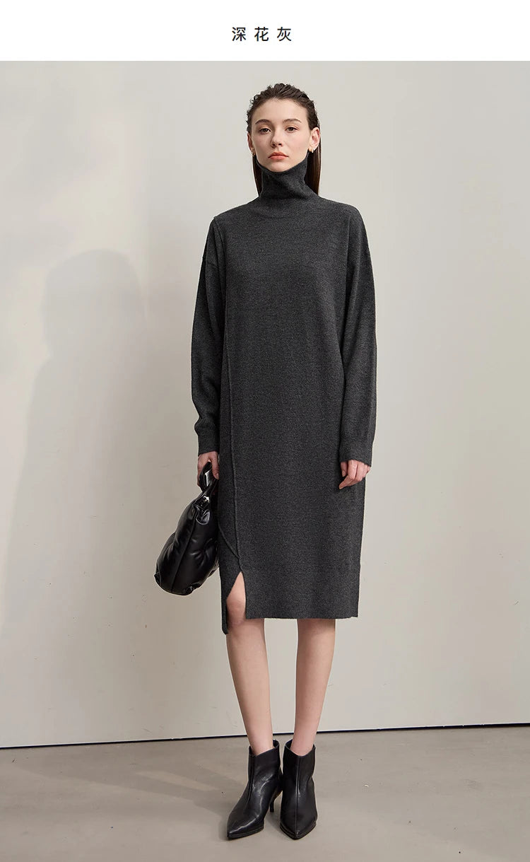 Asymmetrical Dresses For Woman Knitted Loose Ladies