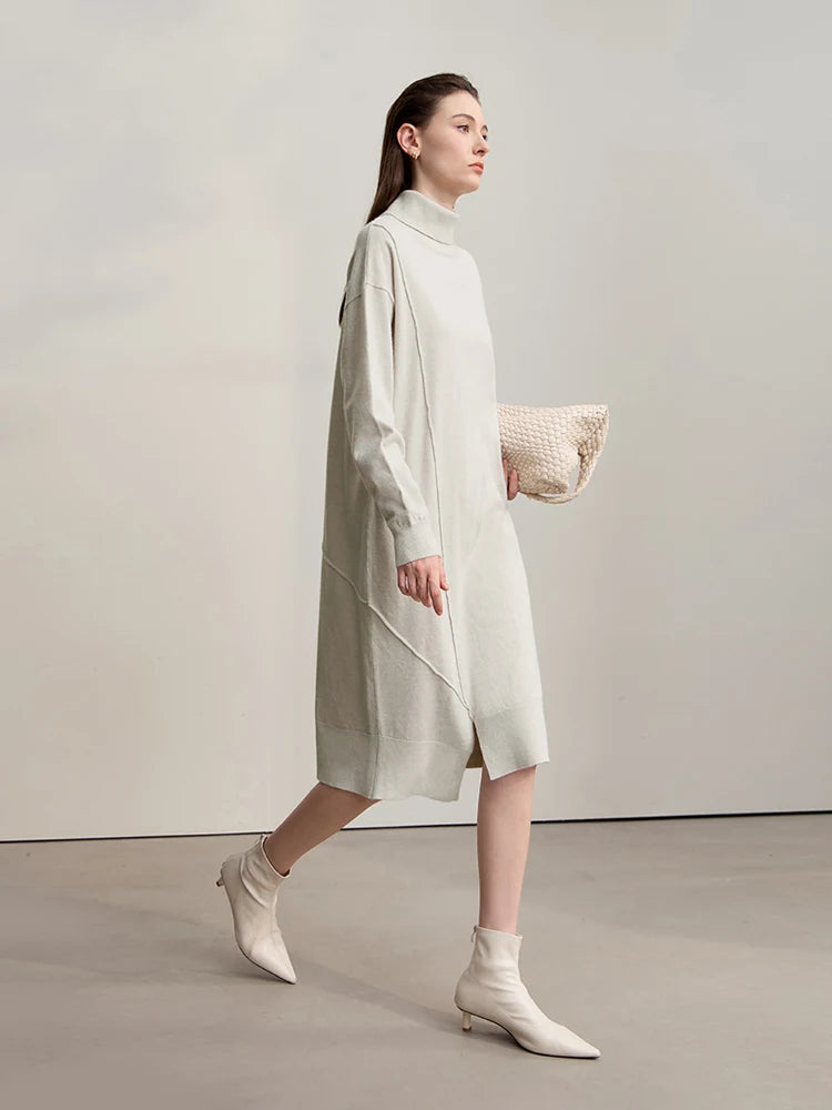 Asymmetrical Dresses For Woman Knitted Loose Ladies