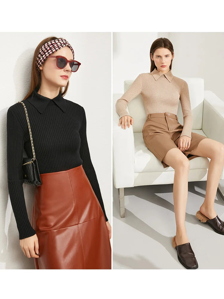 Women's Sweaters Fashion Polo Collar