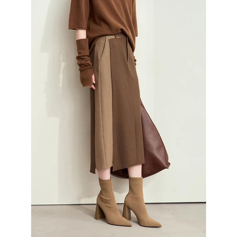 Straight Basic Elegant Blazer Skirt