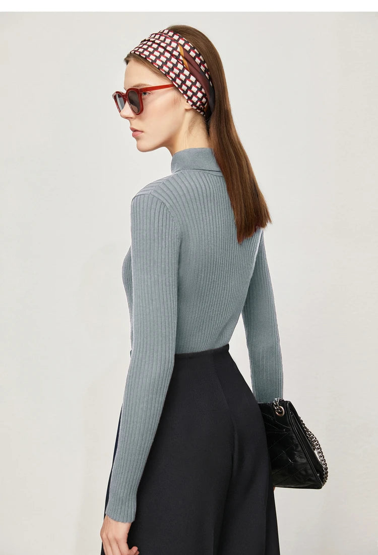 Women's Sweaters Fashion Polo Collar