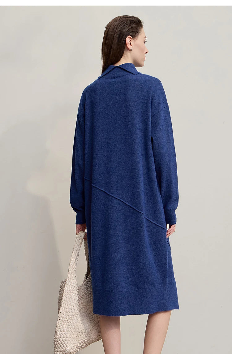 Asymmetrical Dresses For Woman Knitted Loose Ladies