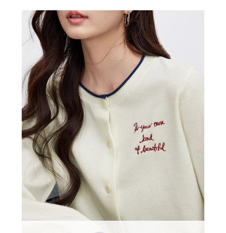 Straight Wool Blend Spliced Letter