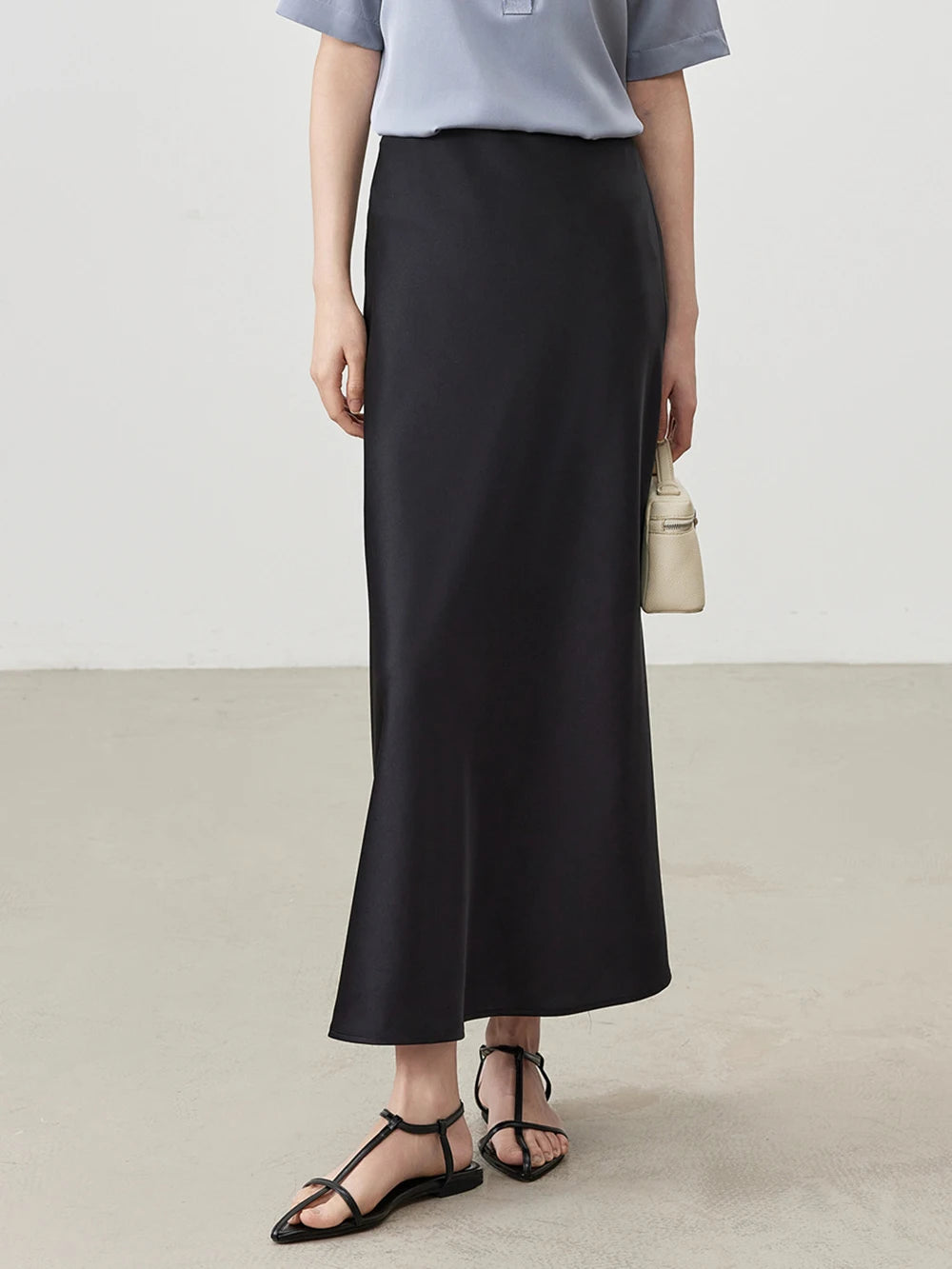 Summer Luxury Silk Mid-length Skirt