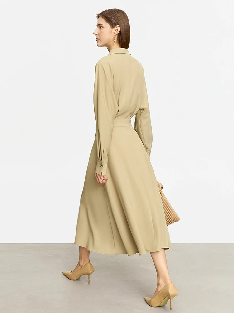 French Long-sleeve Shirt Dress