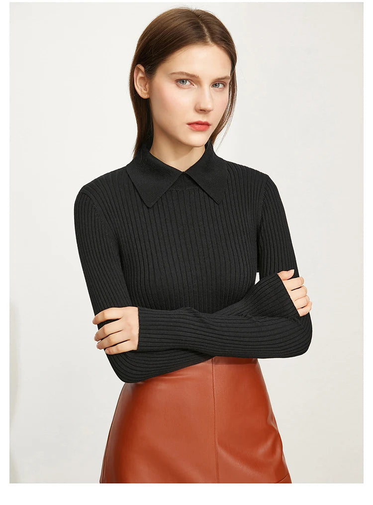 Women's Sweaters Fashion Polo Collar