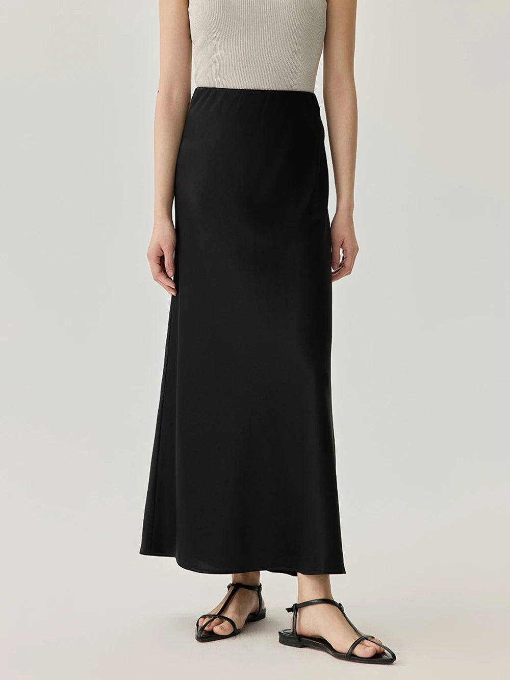 Summer Luxury Silk Mid-length Skirt