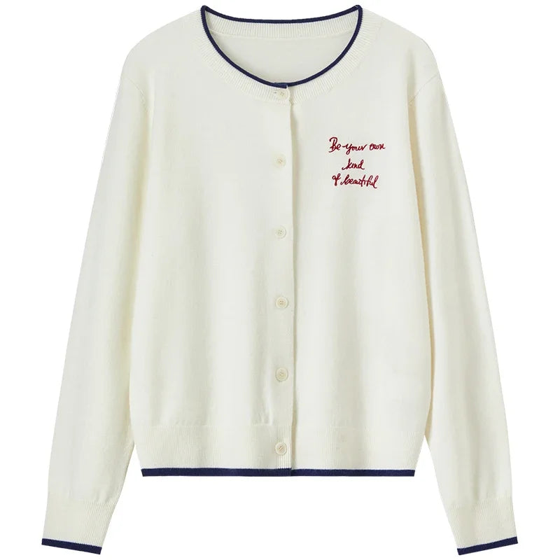 Straight Wool Blend Spliced Letter